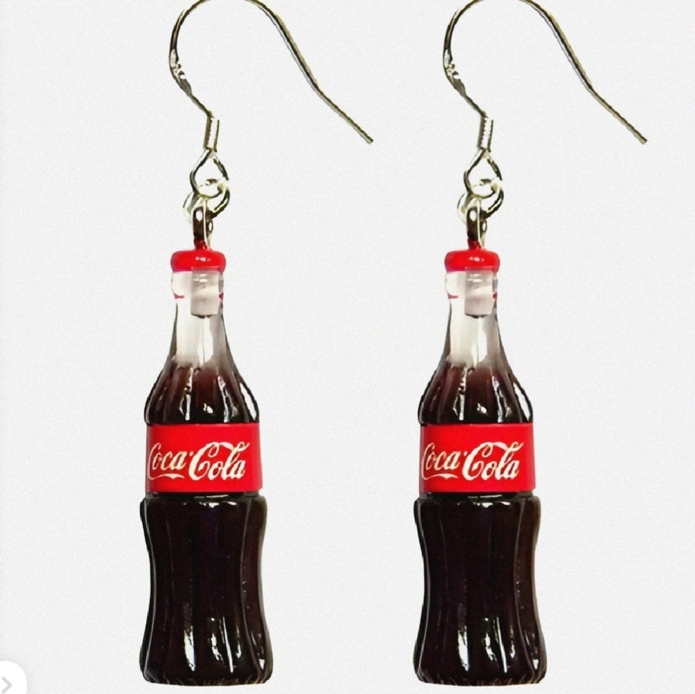 Coca Cola miniature drop earrings funny gag gift 🥤